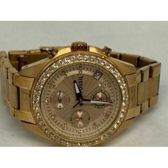 Fossil ES3352 Decker Chronograph Women's Gold Stainless Steel Analog Watch E118 - Picture 6 of 9